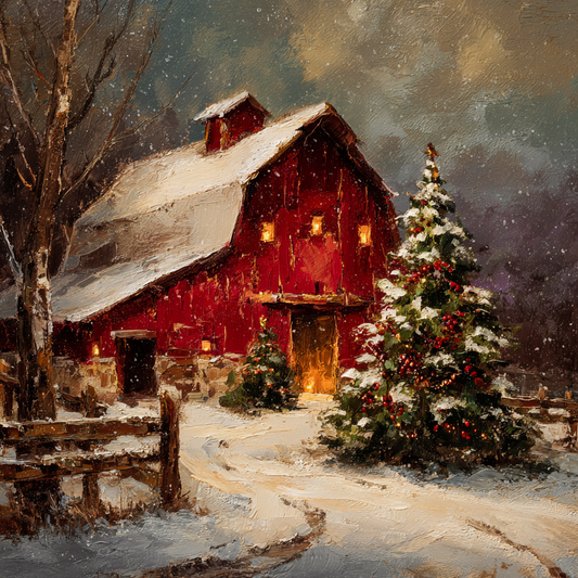 Rustic Barn at Christmas