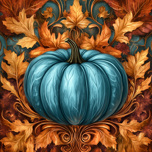 Turquoise Ornate Fall Patterned Pumpkin sign for crafting, fall wreath sign, fall wall decor