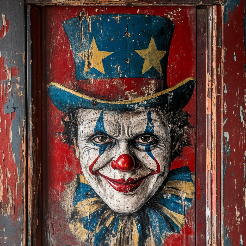 Creepy Clown Halloween sign, Spooky Carnival Decor