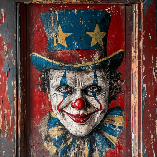 Creepy Clown Halloween sign, Spooky Carnival Decor