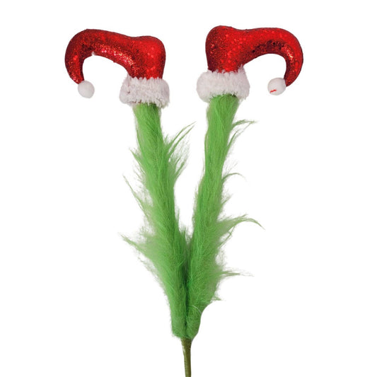 You're A Mean One Christmas Leg Spray - Green/Red 20”