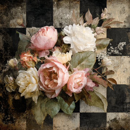French Country Florals  Mixed Media Print