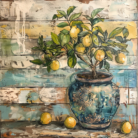 Rustic Look Chinoiserie and Lemons