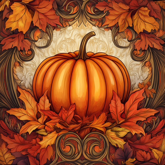 Ornate Fall Patterned Pumpkin sign for crafting, fall wreath sign, fall wall decor
