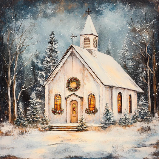 Christmas sign for crafting, Christmas wreath sign, Christmas wall decor, rustic winter scene, church