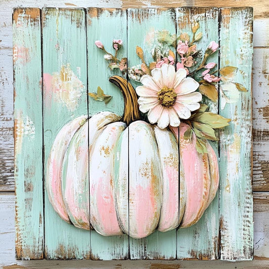 Fall sign for crafting, fall wreath sign, fall wall decor, pastel non traditional colors, sunflowers, daisies, whimsical