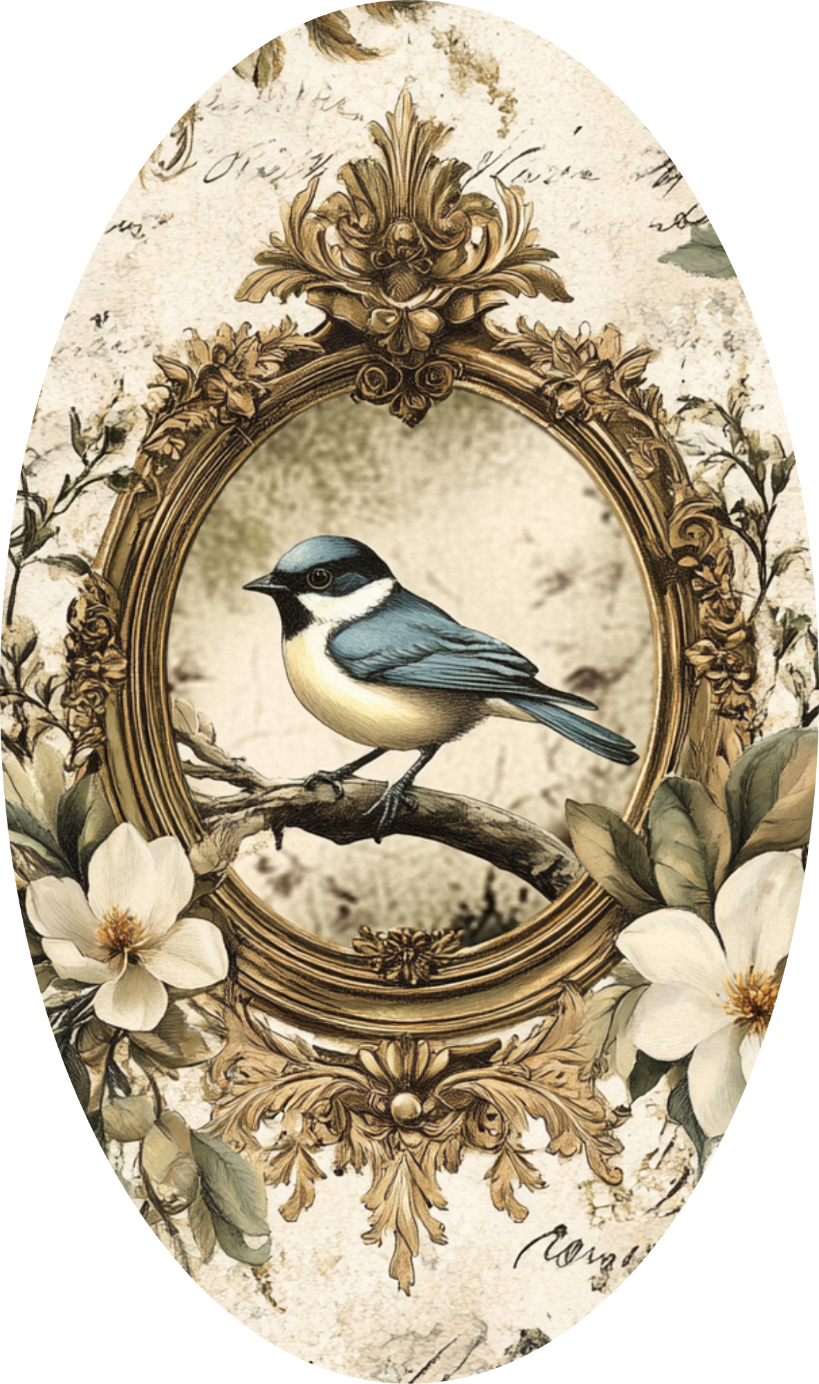 Birds and Magnolias, Oval Sign