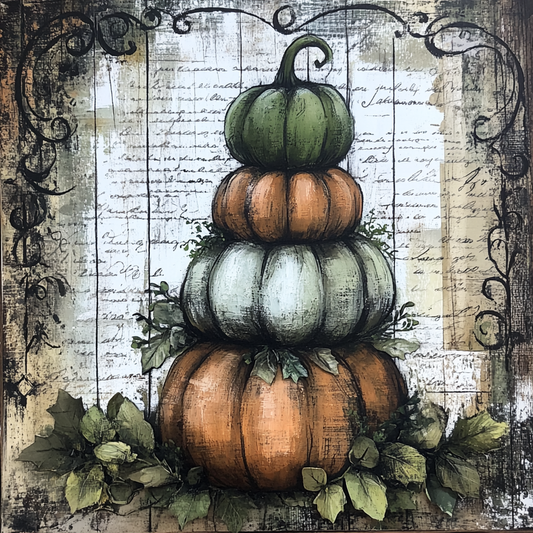 Traditional Fall Pumpkin Topiary sign for crafting, fall wreath sign, fall wall decor