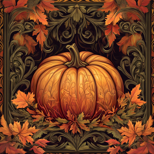 Ornate Fall Patterned Pumpkin sign for crafting, fall wreath sign, fall wall decor