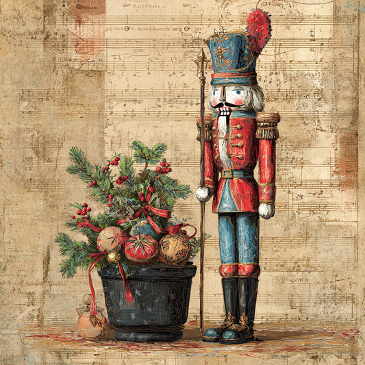 Vintage Traditional Tartan Plaid Christmas Nutcracker