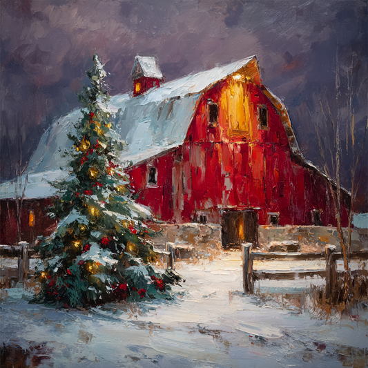 Rustic Barn at Christmas