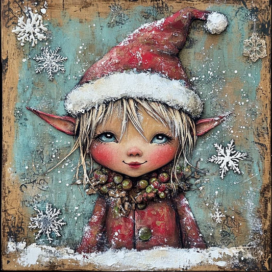 Christmas sign for crafting, Christmas wreath sign, Holiday wall decor, whimsical elf, magical Christmas