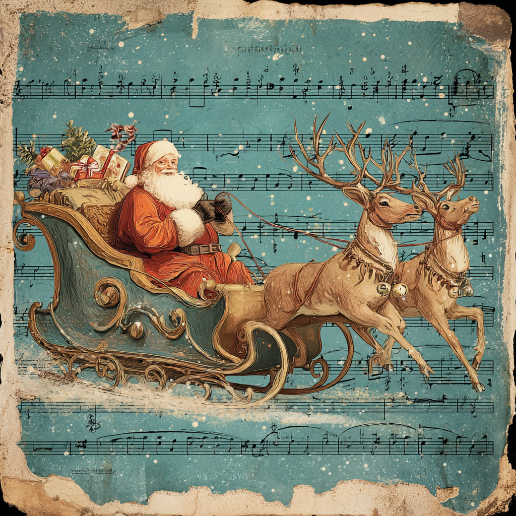 Vintage Christmas, Santa & Reindeer