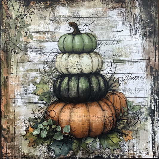Traditional Fall Pumpkin Topiary sign for crafting, fall wreath sign, fall wall decor