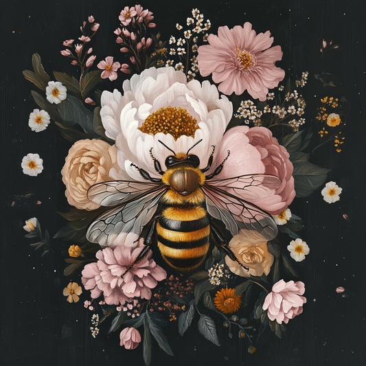 Garden Flowers and Bees Print