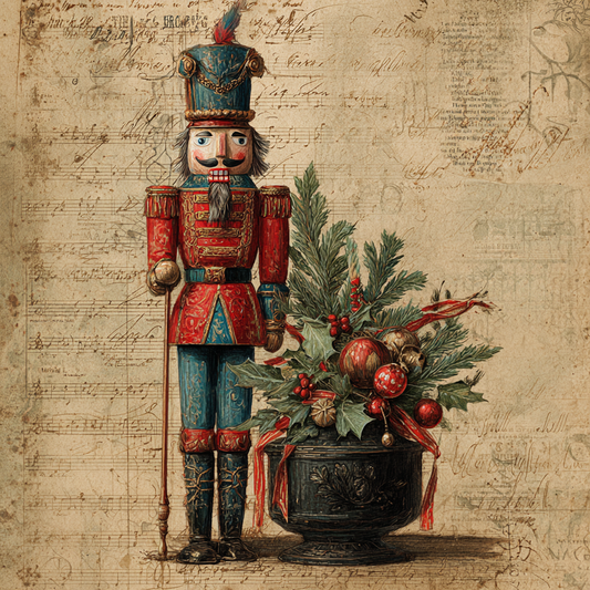 Vintage Traditional Tartan Plaid Christmas Nutcracker