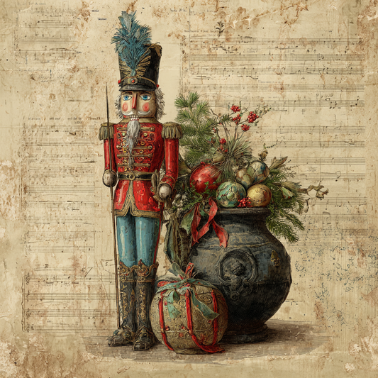 Vintage Traditional Tartan Plaid Christmas Nutcracker