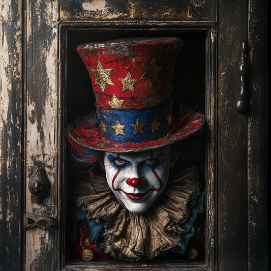 Creepy Clown Halloween sign, Spooky Carnival Decor
