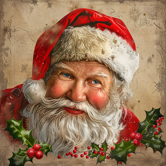 Vintage Santa Claus with Holly