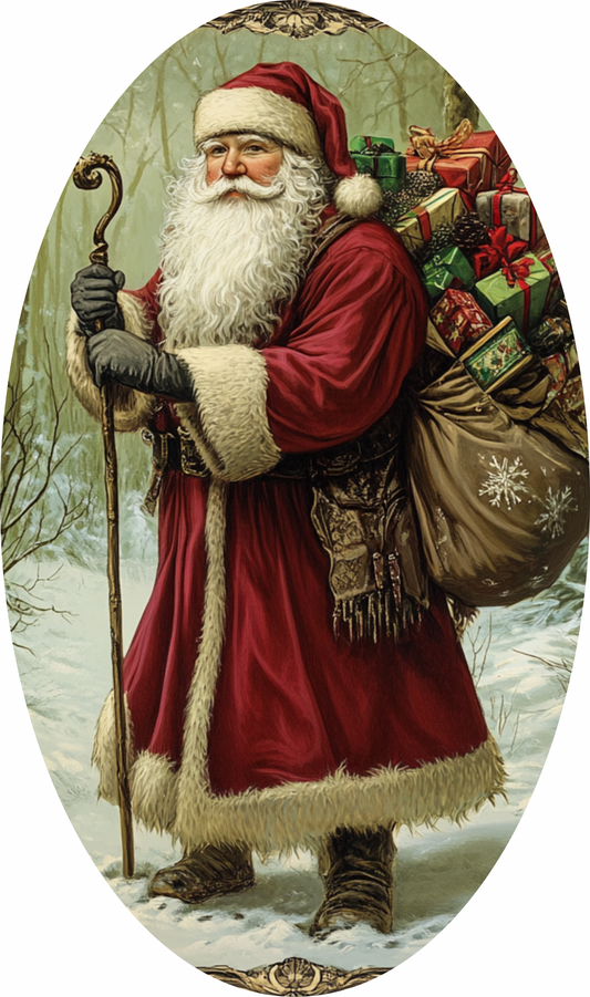 Victorian Santa Claus, Oval Sign