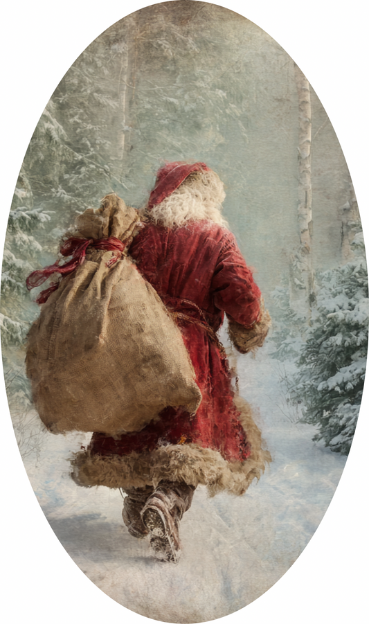 Santa Claus is on his way , Oval Sign
