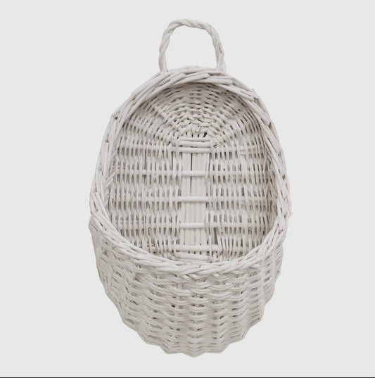 White Willow Wall Pocket Basket