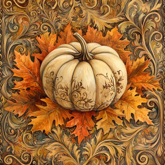 Ornate Fall Patterned Pumpkin sign for crafting, fall wreath sign, fall wall decor