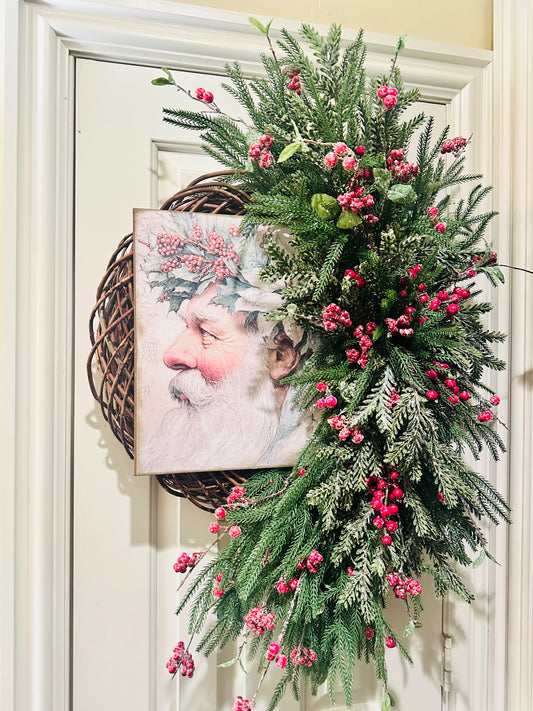 Ole St. Nick Grapevine Wreath