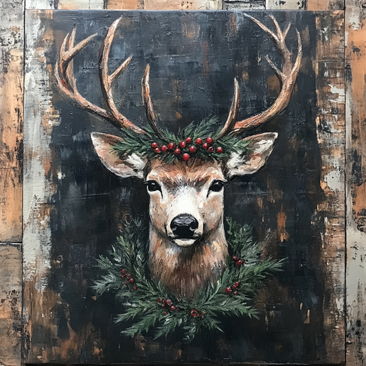 Rustic Christmas Reindeer sign