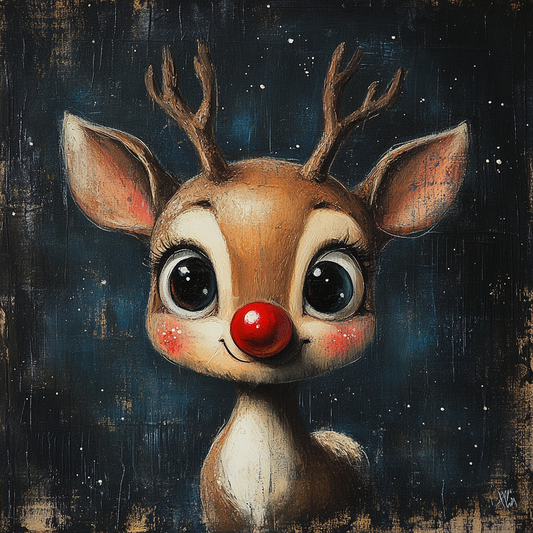 Whimsical Christmas Reindeer sign