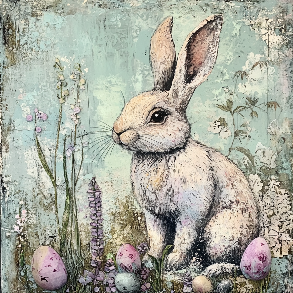 Pastel Easter Bunny Sign