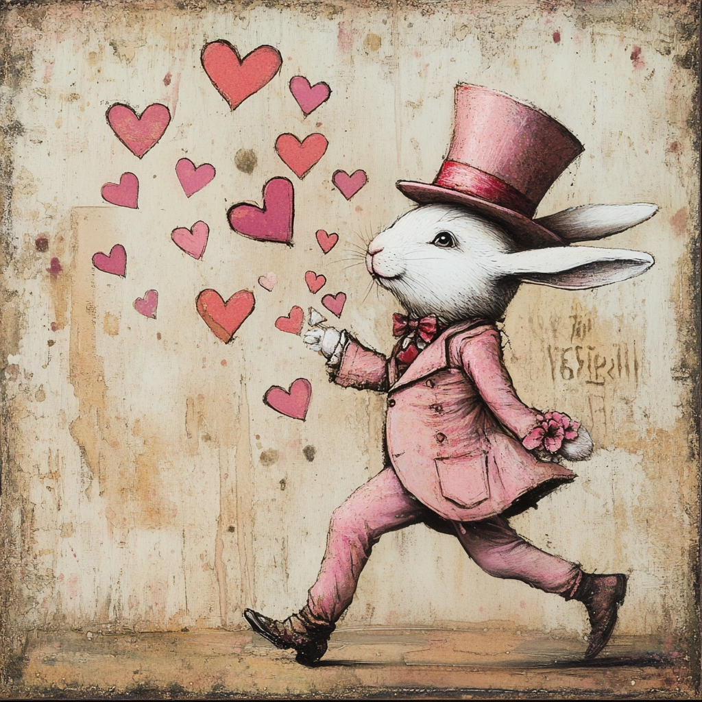 Dapper Valentine’s Day Bunny Sign