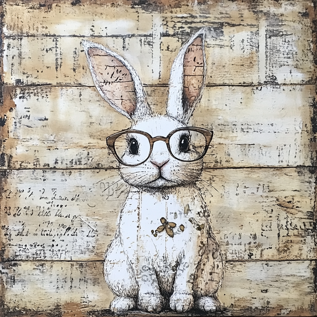 Farmhouse Easter Bunny With Glasses