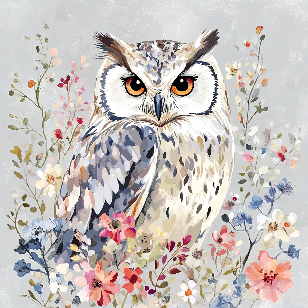 Watercolor Woodlands Owl