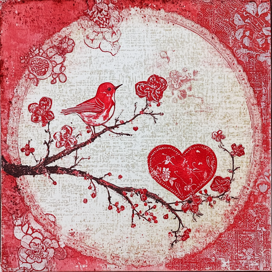 Red and White Chinoiserie Valentine