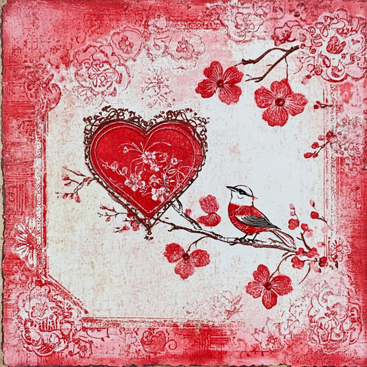 Red and White Floral Valentine’s Day Sign