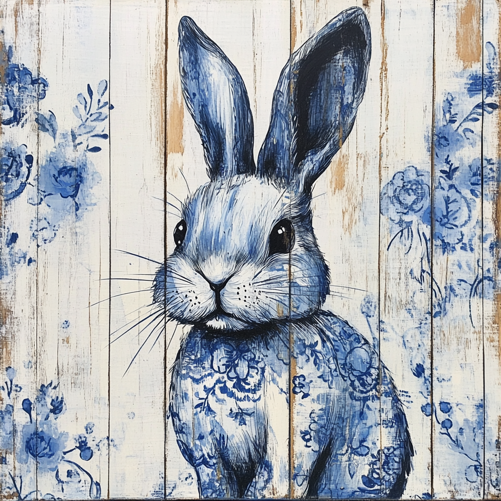 Farmhouse Chinoiserie Spring Bunny
