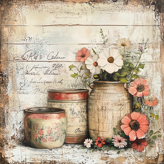 Vintage crocks and florals