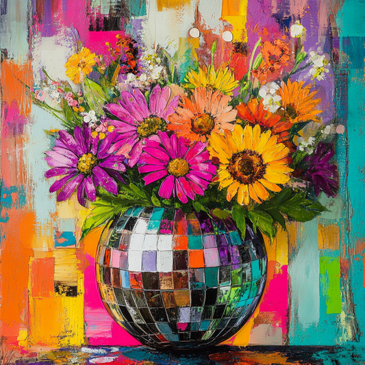 Summer Disco Ball Flower Arrangement