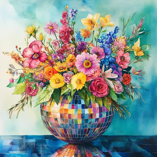 Floral Disco Ball Arrangement