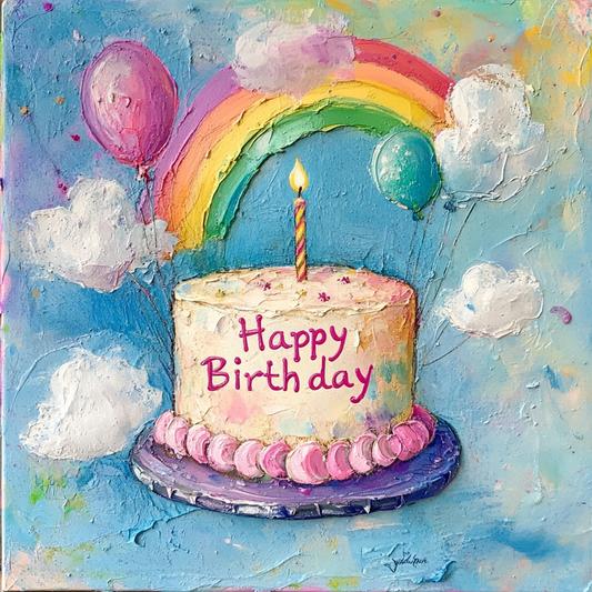 Happy Birthday Pastel Rainbows