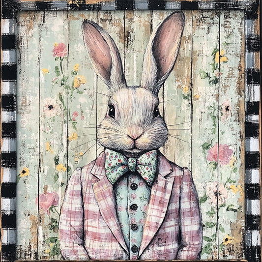 Pink Plaid Bunny