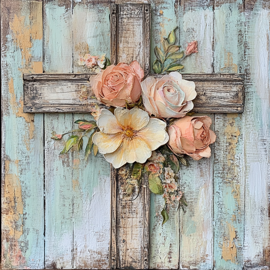 Cross with Pastel Florals
