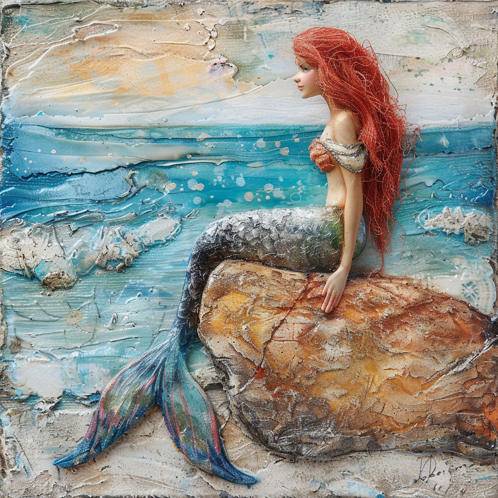 Seaside Mermaid with Red Hair