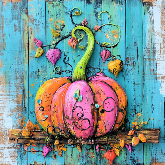 Bright Fall sign for crafting, fall wreath sign, fall wall decor, bright non traditional colors, whimsical