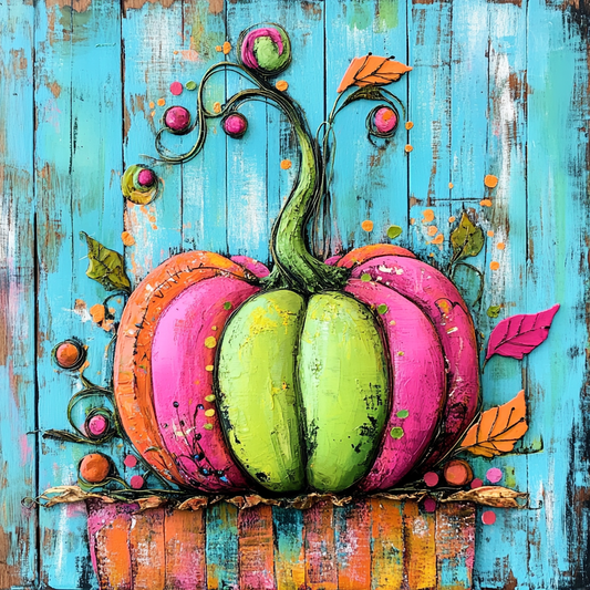 Bright Fall sign for crafting, fall wreath sign, fall wall decor, bright non traditional colors, whimsical