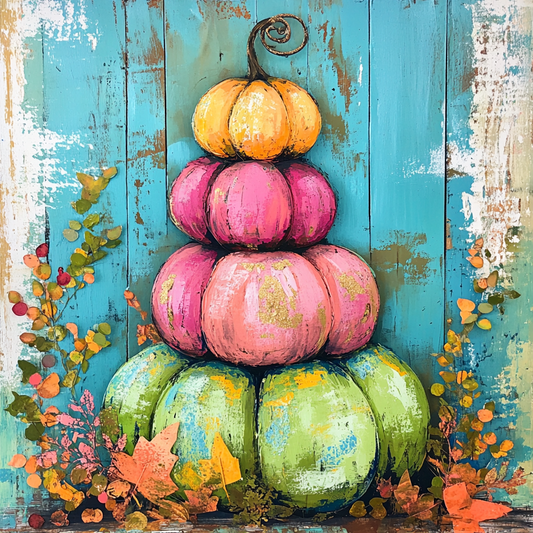 Bright Fall sign for crafting, fall wreath sign, fall wall decor, bright non traditional colors, sunflowers, daisies, whimsical