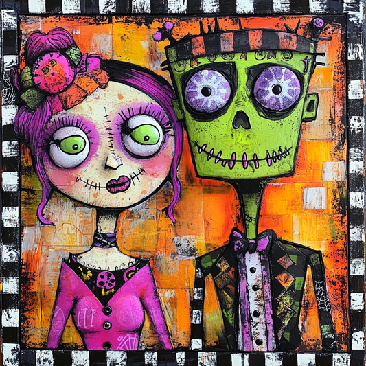Whimsical Halloween sign for crafting, Frankenstein wreath sign, spooky wall decor, Frankie decoration