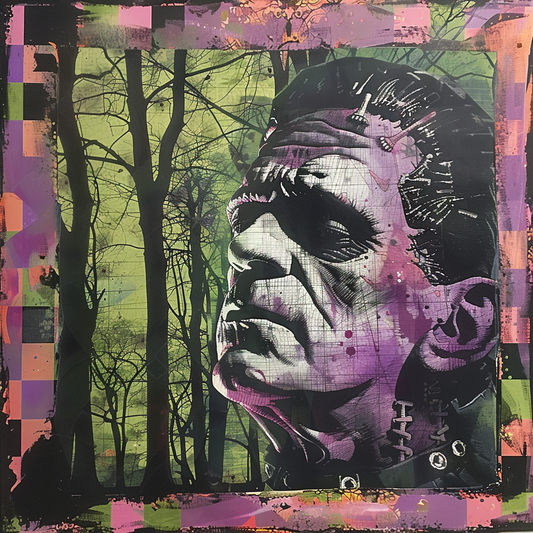 Halloween sign for crafting, Frankenstein wreath sign, spooky wall decor, Frankie decoration