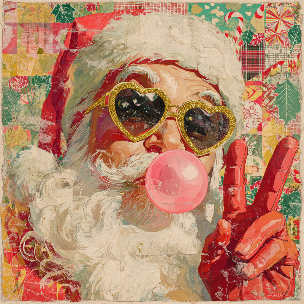 Whimsical Santa Claus with Sunglasses
